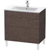 Duravit L-Cube 32" Single Wall Mounted Vanity Cabinet - Less Vanity Top Brushed Dark Oak