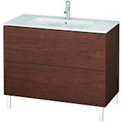 Duravit L-Cube 40" Single Wall Mounted Vanity Cabinet - Less Vanity Top American Walnut