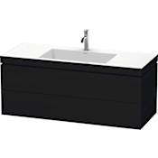 Duravit L-Cube 48" Wall Mounted Single Basin Vanity Set with Cabinet and Ceramic Vanity Top Black Oak