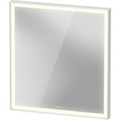 Duravit L-Cube 25-5/8"W x 27-1/2"H Rectangular Flat Framed Wall Mounted Bathroom Mirror with LED Lighting White