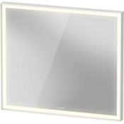 Duravit L-Cube 2-5/8"W x 27-1/2"H Framed Wall Mounted Bathroom Mirror with LED Lighting White