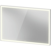 Duravit L-Cube 39-3/8"W x 27-1/2"H Rectangular Flat Framed Wall Mounted Bathroom Mirror with LED Lighting White