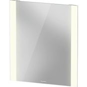 Duravit Light and Mirror 23-5/8"W x 27-1/2"H Rectangular Flat Frameless Wall Mounted Bathroom Mirror with LED Lighting White