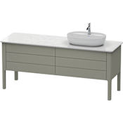 Duravit Luv 69" Double Wall Mounted Vanity Cabinet - Less Vanity Top Satin Matte Stone Gray