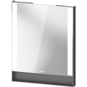 Duravit Collection One 23-5/8"W x 29-1/2"H Flat Framed Wall Mounted Bathroom Mirror with LED Lighting Graphite Matte