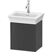 Duravit White Tulip 16" Single Wall Mounted Vanity Cabinet - Less Vanity Top High Gloss Graphite