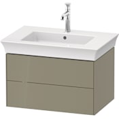 Duravit White Tulip 27" Single Wall Mounted Vanity Cabinet - Less Vanity Top High Gloss Stone Gray