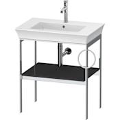 Duravit White Tulip 26-7/8" Rectangular Brass Console Bathroom Sink with Single Faucet Hole High Gloss Graphite