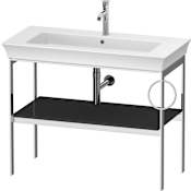 Duravit White Tulip 38-3/4" Rectangular Brass Console Bathroom Sink with Single Faucet Hole High Gloss Graphite