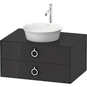 Duravit White Tulip 32" Single Wall Mounted Vanity Cabinet - Less Vanity Top High Gloss Graphite