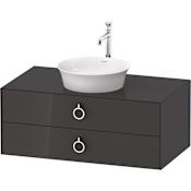 Duravit White Tulip 40" Single Wall Mounted Vanity Cabinet - Less Vanity Top High Gloss Graphite