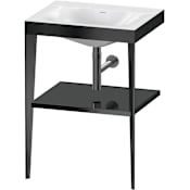 Duravit XViu 23-5/8" Rectangular Ceramic Console Bathroom Sink High Gloss Black