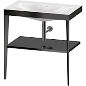 Duravit XViu 31-1/2" Rectangular Ceramic Console Bathroom Sink High Gloss Black