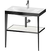 Duravit XViu 31-1/2" Rectangular Ceramic Console Bathroom Sink with Single Faucet Hole High Gloss White