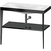 Duravit XViu 39-3/8" Rectangular Ceramic Console Bathroom Sink High Gloss Black