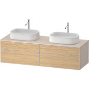 Duravit Zencha 63" Double Wall Mounted Vanity Cabinet - Less Vanity Top Natural Oak