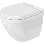 Duravit Starck 3 0.8/1.6 GPF Dual Flush Wall Mounted One Piece Compact Toilet with Wall Hand Lever - Less Seat White