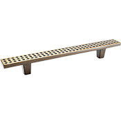 Du Verre Argyle 6" Center to Center Textured Face Flat Bar Designer Cabinet Handle / Drawer Bar Pull Antique Brass