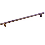 Du Verre Forged 3 - 14-1/2" Center to Center Textured Flat Bar Designer Appliance Handle / Appliance Pull / Large Cabinet Handle Antique Brass