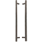 Du Verre Forged 3 Set of (2) - 14-1/2" Center to Center Square Bar Modern Industrial Back to Back Swinging Sliding Door Pulls - Handles Oil Rubbed Bronze