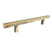 Du Verre Forged 3 - 6-3/4" Center to Center Textured Luxury Designer Square Bar Cabinet Bar Handle / Drawer Bar Pull Antique Brass