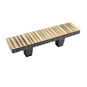 Du Verre Forged 3 - 2" Center to Center Textured Flat Bar Designer Cabinet Handle / Drawer Pull Antique Brass