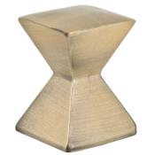 Du Verre Forged 2 - 1-1/8" Square Hourglass Designer Cabinet Knob / Drawer Knob Antique Brass