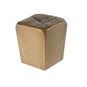Du Verre Jeff Goodman 1" Square Textured Designer Block Button Cabinet Knob / Drawer Knob Antique Brass