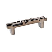 Du Verre Offset 3-3/4" Center to Center Textured Geometric Mosaic Luxury Designer Cabinet Handle / Drawer Pull Antique Brass
