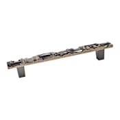 Du Verre Rio 6-7/8" Center to Center Modern Tribal Textured Luxury Designer 3D Cabinet Bar Handle / Drawer Bar Pull Antique Brass