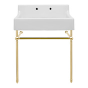 DXV Oak Hill 30 Inch Bathroom Console Sink Satin Brass