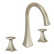 DXV Belshire 1.2 GPM Widespread Bathroom Faucet with High Spout and Cushion Handles Brushed Nickel