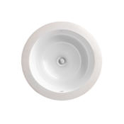DXV Pop 15" Circular Vitreous China Undermount Bathroom Sink with Overflow Canvas White