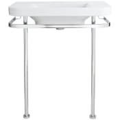 DXV Equility 32-3/4" Specialty Fireclay Console Bathroom Sink with Overflow and Single Hole Canvas White