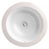 DXV Pop 17" Circular Vitreous China Undermount Bathroom Sink with Overflow Canvas White