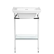 DXV Wyatt 24" Console Bathroom Sink with Console Leg, 3 Hole Canvas White