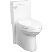 DXV Cossu 1.28 GPF One Piece Elongated Chair Height Toilet with Left Hand Lever - Seat Included Canvas White