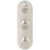 DXV DXV Modulus Dual Function Thermostatic Valve Trim Only with Triple Knob Handle and Volume Control - Less Rough In Brushed Nickel