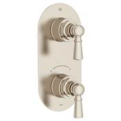 DXV Oak Hill Thermostatic Valve Trim Only with Double Lever Handle - Less Rough In Brushed Nickel