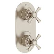DXV Oak Hill Thermostatic Valve Trim Only with Double Cross Handle - Less Rough In Brushed Nickel