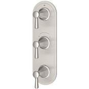DXV Fitzgerald Dual Function Thermostatic Valve Trim Only with Triple Lever Handle - Less Rough In Brushed Nickel