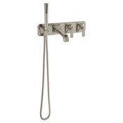DXV Belshire Wall-Mount Tub Filler With Lever Handles Brushed Nickel