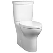 DXV Equility Elongated Two-Piece Dual Flush Toilet with Concealed Trapway, EverClean Surface and PowerWash Rim - Seat Included Canvas White
