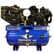 Eagle 14 HP 30 Gal 200 Max PSI Two-Stage Truck Mount Gas Reciprocating Air Compressor N/A