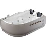 Eago 47-1/4" Soaking Bathtub for Corner Installations with Left Drain and MaxLoad™ White