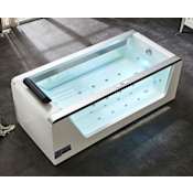 Eago Alfi Trade 71" Free Standing Acrylic Air Tub with Right Drain, Drain Assembly and Overflow White