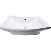Eago 28-3/8" Rectangular Porcelain Bathroom Sink with Single Hole White