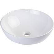 Eago 17-7/8" Round Ceramic Above Mount Bathroom Basin White