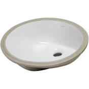 Eago 17-3/4" Undermount Bathroom Sink with Overflow White