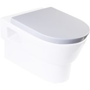 Eago Elongated Closed-Front Toilet Seat with Soft Close Hinges White